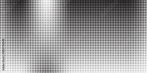 Black and white halftone texture. Circle halftone. Round dotworkd istressed dotted vector background.