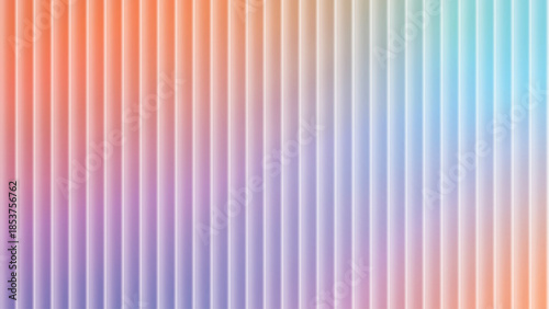 Colorful vertical lines background with smooth gradient from orange to cyan tones glass gradient