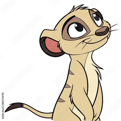 Playful meerkat sticking tongue out