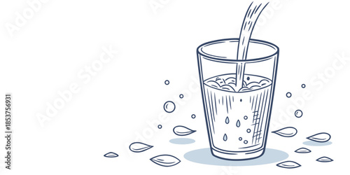 Pouring water into glass