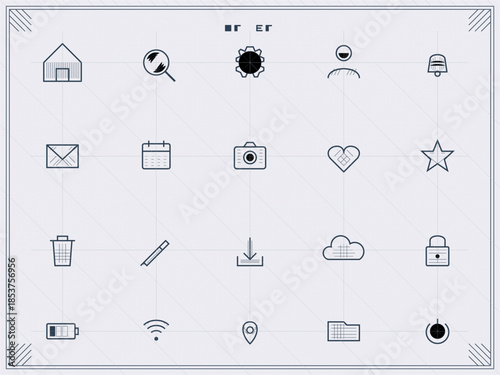 Collection of various icons representing tools and elements used in digital and everyday tasks