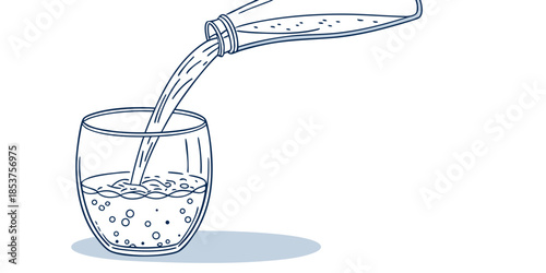 Pouring water into a glass