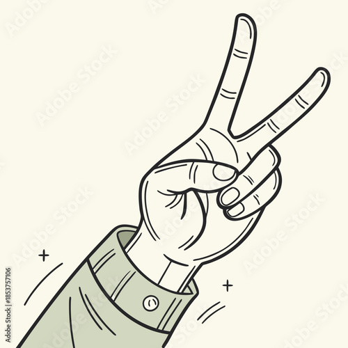 Hand making peace sign