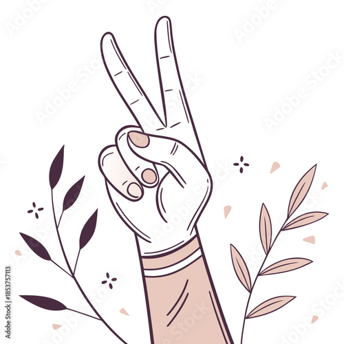 Hand making peace sign