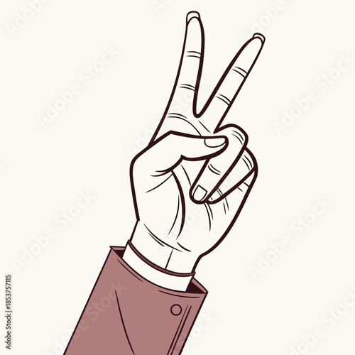 Hand making peace sign