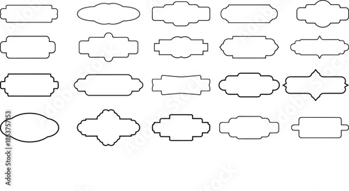 Collection of 25 unique speech bubble and frame shapes