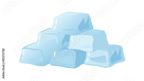 Stack of clear ice cubes
