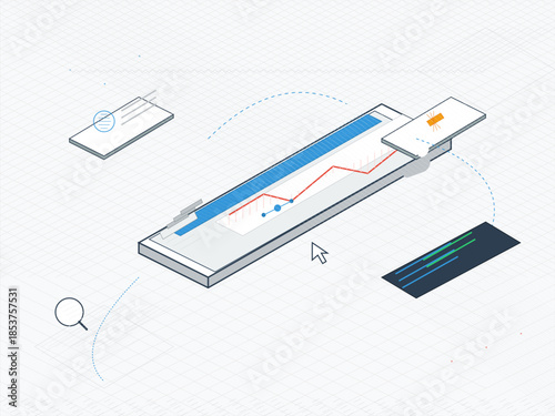 Diagram shows a process involving a digital interface and data flow in a technical setup