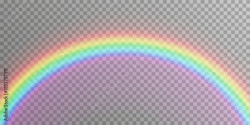 Bright rainbow arch with glow effect. Vector