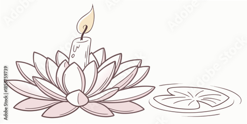 Lotus candle illustration