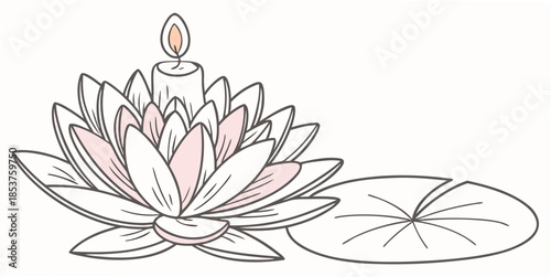 Lotus flower with candle