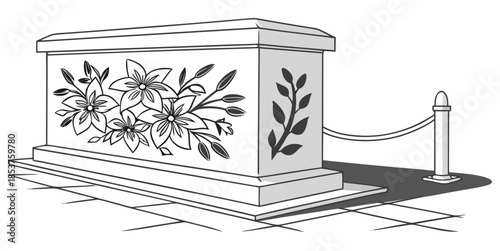 Elegant floral memorial on pedestal