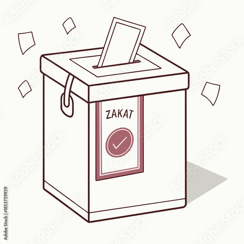 Ballot box with zakat label