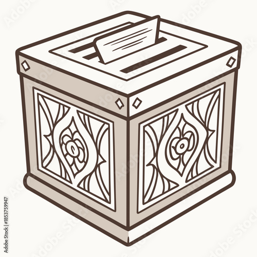 Decorative ballot box with slit
