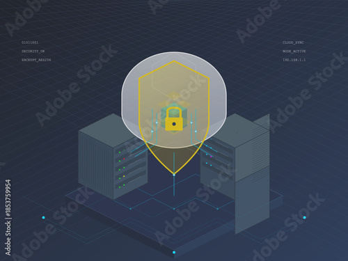 Digital security system protects data in server environment during cloud synchronization and monitoring process