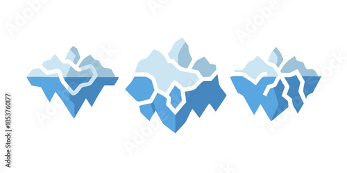 Three unique snowflakes