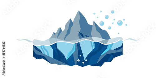 Melting iceberg in ocean