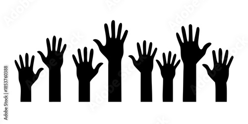 Hands raised in unity