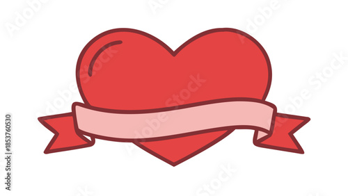 Red heart with ribbon