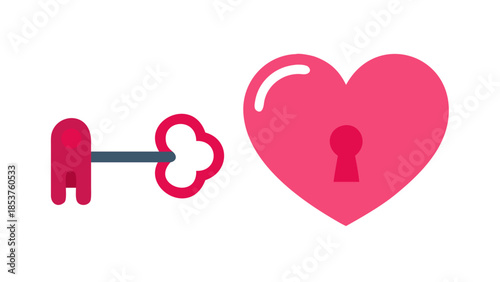 Heart locked with key