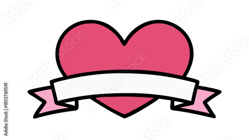 Pink hearts with banner