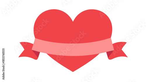Red heart with ribbon