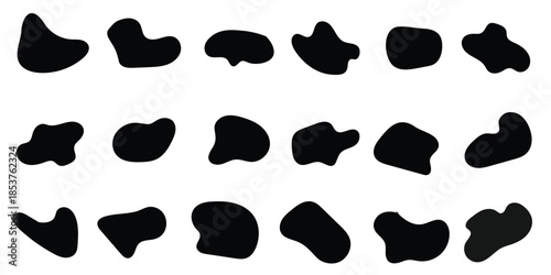 Irregular blob shape vector illustration set