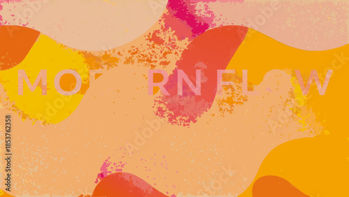 Vibrant abstract shapes in modern flow design with orange, pink, and yellow hues