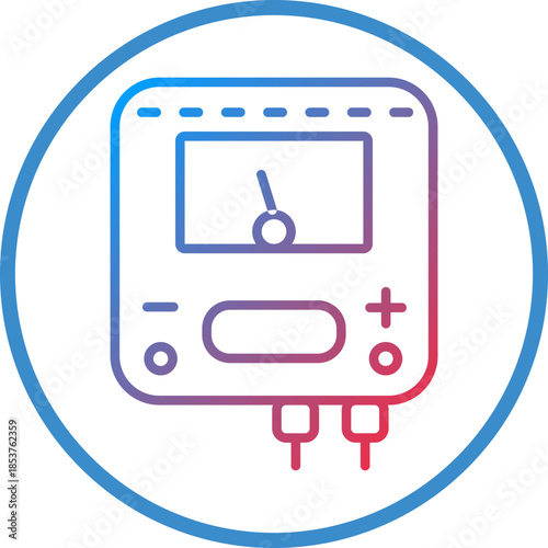 Voltmeter Line Icon Style