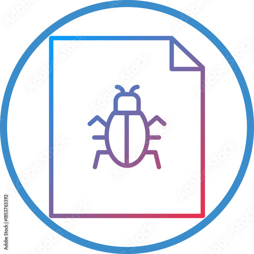 File Virus Line Icon Style