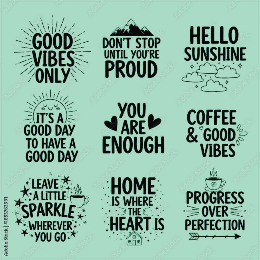 Fototapeta premium Inspirational quotes for motivation and positivity in daily life