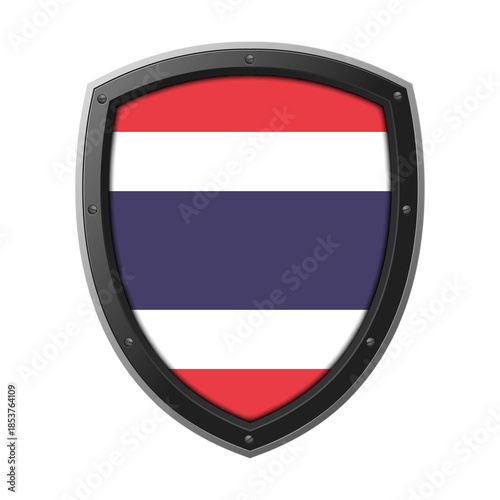 THAILAND Shield Emblem, THAILAND Flag Badge Icon with Metallic Protective Frame, High Quality Transparent PNG Design Free Download THAILAND Shield Emblem, THAILAND Flag Badge Icon with Metallic Protective Frame, High Quality Transparent PNG Design - GFXLoad