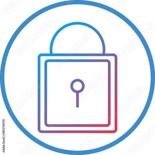 Locked Line Icon Style