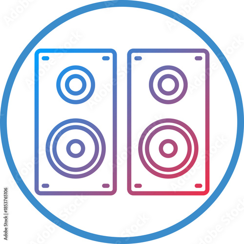 Speakers Line Icon Style
