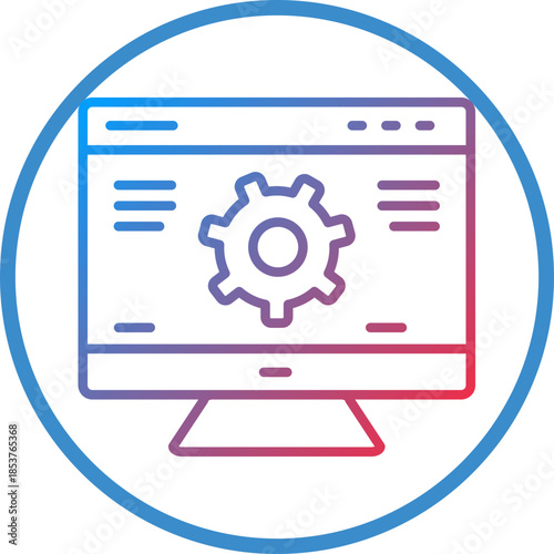 Web Maintenance Line Icon Style