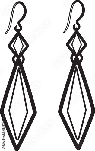 Pair of geometric earrings with diamond shapes jewelry accessories