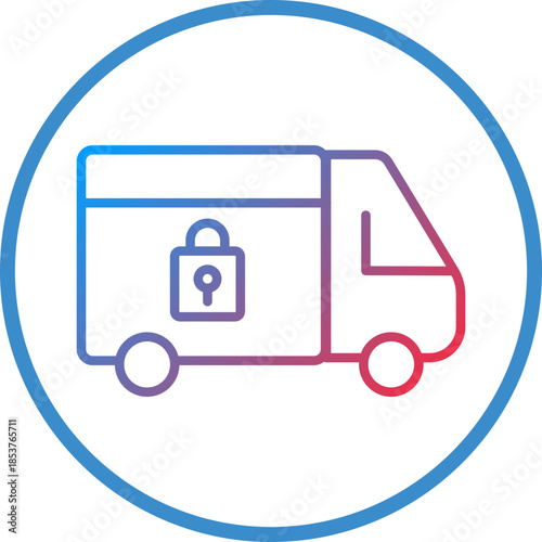 Locked Delivery Line Icon Style