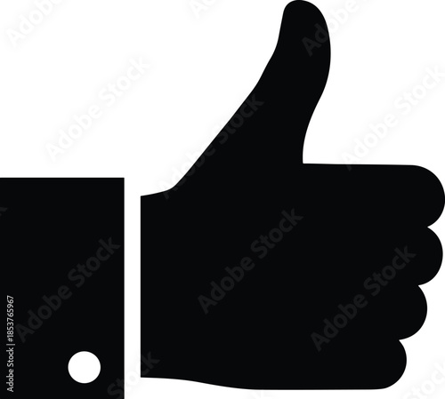 Black Silhouette Icon of a Hand Giving a Thumbs Up Representing Approval Success Agreement Positive Feedback and Social Media Likes