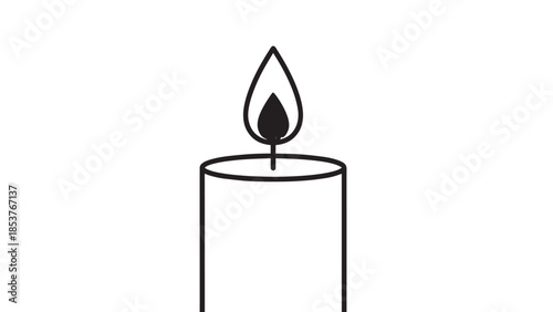 Minimalist Candle Illustration with Soft Flame and Calm Glow.