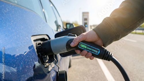 Electric car charging green energy renewable clean power eco friendly electric vehicle sustainability charger environment