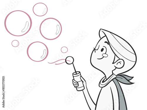 Wallpaper Mural hand drawn bubble frame, minimal cartoon outline Torontodigital.ca