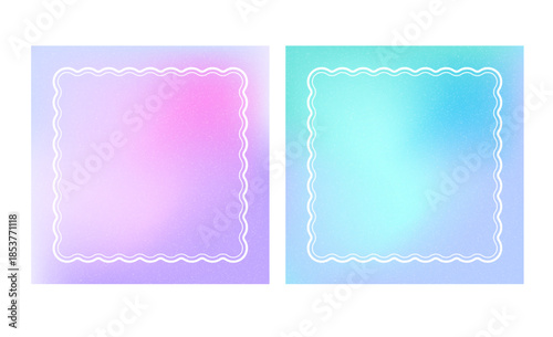 グラデーションメッシュ背景＆うねうねフレーム