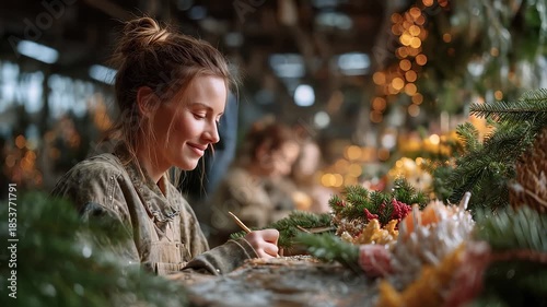 Wallpaper Mural Skillfully Crafting Christmas Ornaments Overflowing with Festive Joy Torontodigital.ca