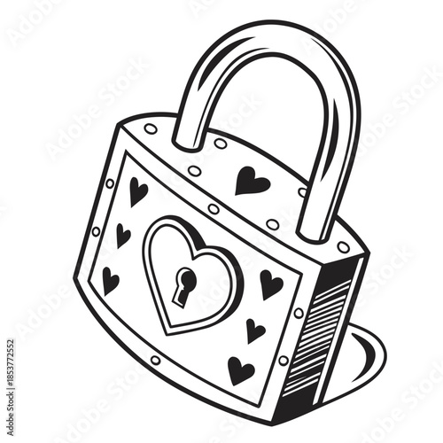 Decorative padlock with heart design