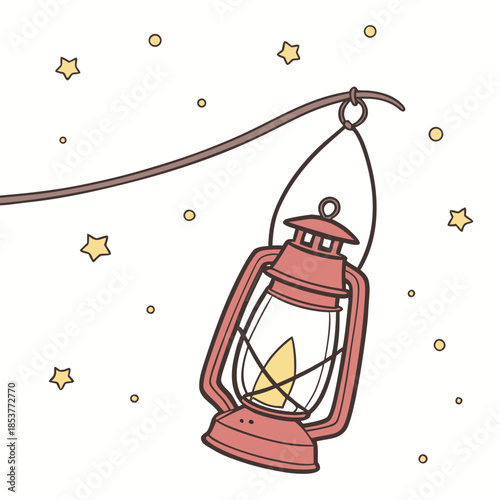 Hanging lantern in night sky