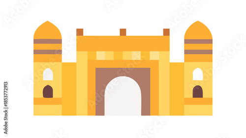 Illustrated mosque entrance