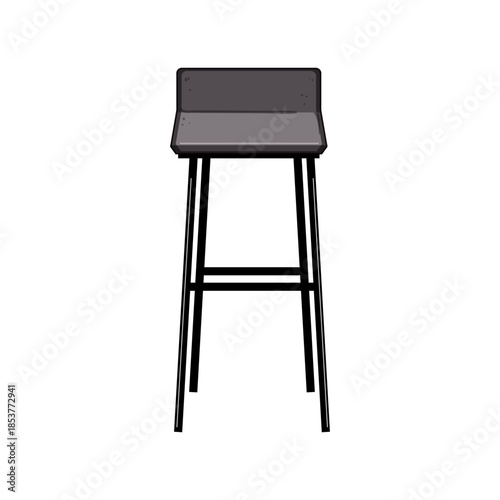 Bar stool providing comfortable high seating for a contemporary kitchen counter, pub, or cafe environment, presenting a clean and minimalist furnishing style on a white background