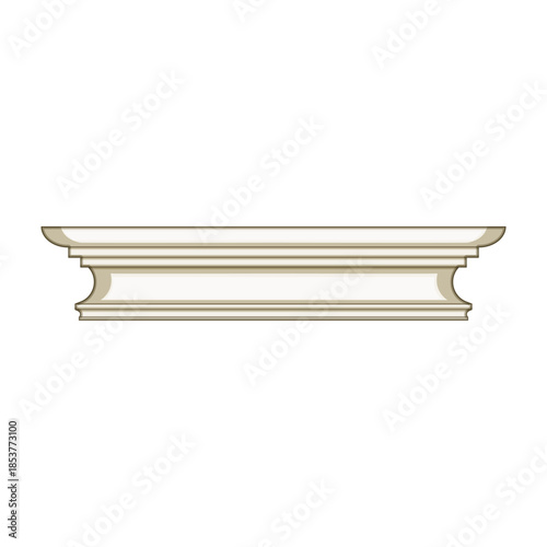 White baseboard molding showing a classic profile, a common architectural detail used for finishing interior walls and providing a decorative border at the floor line