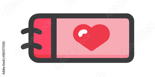 Digital heart symbol on phone