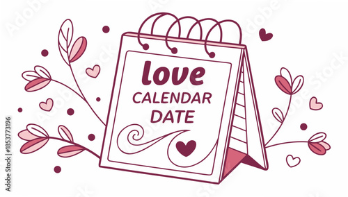 Love calendar date illustration